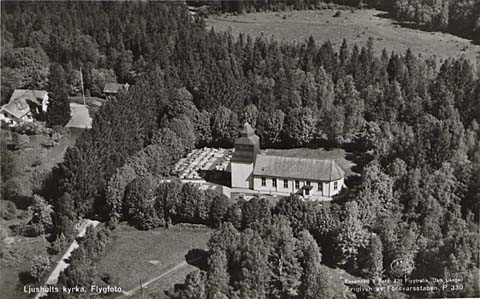 Lysjö Ljushult kyrka flygfoto