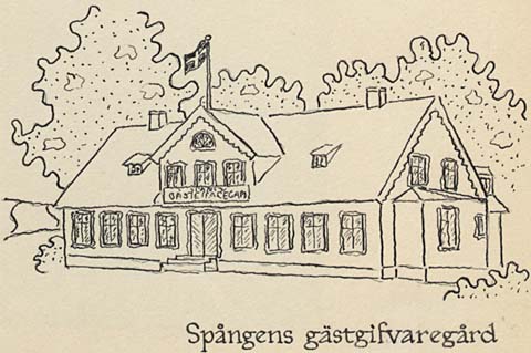 Riseberga Spångens gästgifvaregård teckning