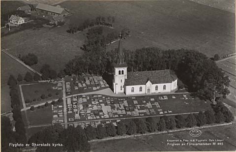 Ryda Skarstad socken kyrka flygfoto