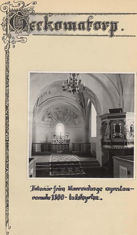 Teckomatorp Norrvidinge kyrka interiör text rubrik