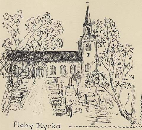 Vilske Floby kyrka teckning