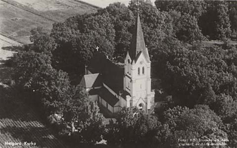Vårfruberga Helgarö kyrka flygfoto